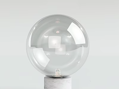 Transparent Spherical Table Lamp with Marble Base Modern Design for Home Decor 3d model