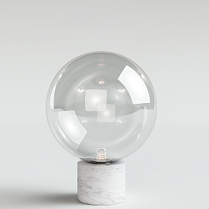 modern glass table lamp marble 3d model