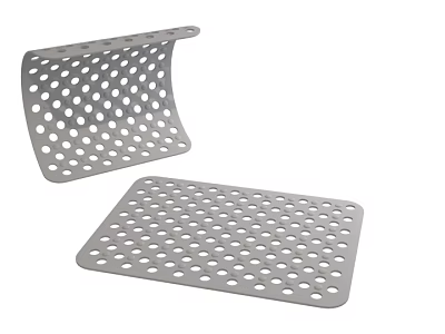 Gray Perforated Metal Kitchen Drain Mats With Round Holes For Countertop Use 3d model