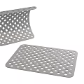 Gray Perforated Metal Kitchen Drain Mats With Round Holes For Countertop Use