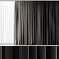 Modern Gray Black Gradient Curtains With Soft Pleated Design For Living Room Window