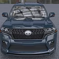 Dark Blue SUV With Roof Rack And Sunroof