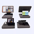 Commercial POS Terminals For Retail Business With Touchscreen Displays Keypad And Receipt Printers