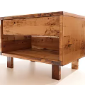 Rustic Wooden Storage Cabinet With Drawer Open Shelf And Natural Wood Grain