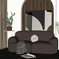 modern double sofa fabric double sofa 3d model