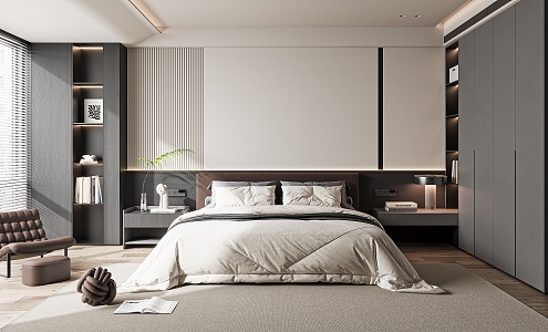 Italian Minimalist Bedroom 3d model