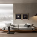 Modern double sofa multiplayer sofa 3d model