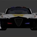 Functional Police Vehicle with Modern Sports Car Design Black White Yellow Livery Police Lights Emblem