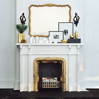 Vintage Fireplace 3d model