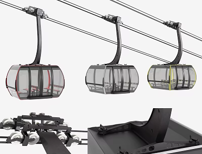 Modern Cable Car 3d model Modern Cable Car 3d model