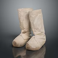 Beige Traditional Handmade Boots With Thick Soles And Stitched Details For Daily Wear