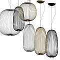 Modern Spherical Pendant Lights With Intricate Wire Frame Design For Interior Decoration 3d model