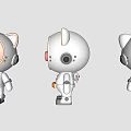 Cute Cartoon Astronaut Decorative Ornament Set With White Body And Orange Accents