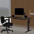 Modern Office Desk and Chair Combination Lifting Computer Desk Office Desk Chair Computer 3d model