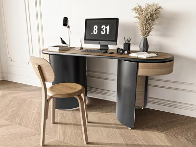 Modern desk chair desk chair combination 3d model