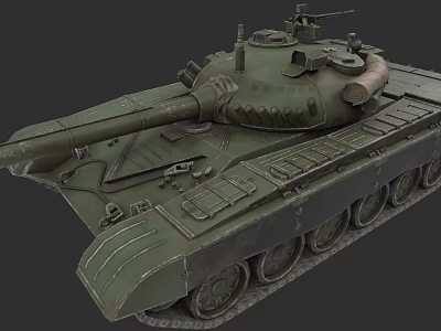 Green Military Tank Featuring Turret Cannon Tracked Design and Armored Exterior 3d model