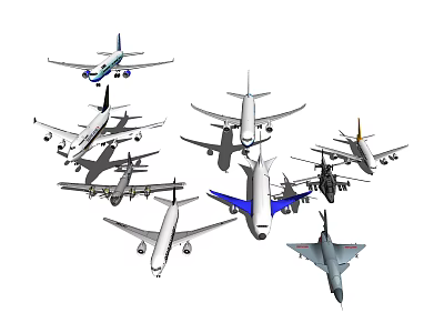 Modern Aircraft Aircraft Combination 3d model Modern Aircraft Aircraft Combination 3d model