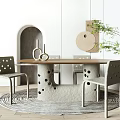 Quiet table and chair combination 3d model