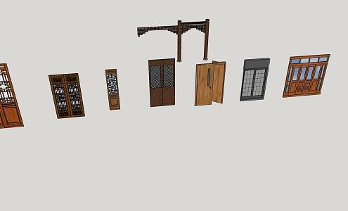 Gouda building doors and windows door collection 3d model