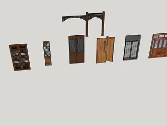 Gouda building doors and windows door collection 3d model