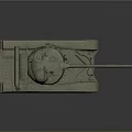Military Vehicle Tank With Green Camouflage Turret Cannon Tracks And Antenna