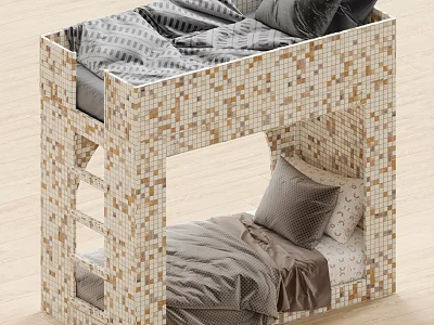 Modern Bed Bunk Bed 3d model
