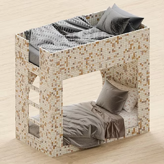 Modern Bed Bunk Bed 3d model