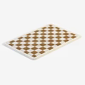 Square Area Rug Featuring Brown Beige Checkerboard Pattern for Home Decor 3d model