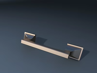 Sleek Modern Metal Handle With Rectangular Design For Cabinet And Drawer Furniture 3d model