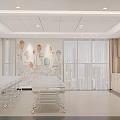 Modern Beauty Salon Open Interior With Wooden Cabinets White Sofa Green Plants Large Windows Curtains