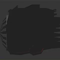Futuristic Black Airplane With Red Glowing Elements Gear Structure And 3D Design
