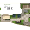 Modern Garden Landscape With Courtyard Stone Wall Palm Plant Lanterns And Staircase