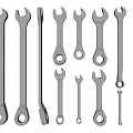 Wrench hardware tools maintenance equipment loose spanner 3d model