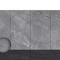 Gray Marble Floor Tiles in Modern Indoor Space with Elegant Wall Texture and Smooth Surface