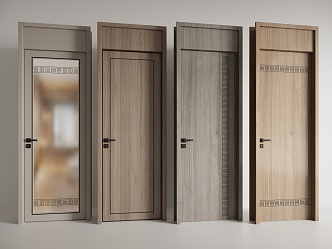 New Chinese style single door 3d model