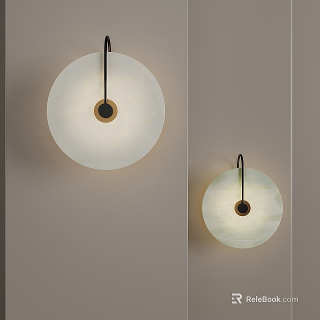 Modern Minimalist Wall Lamp With Round Glass Shade And Soft Light For Interior Decoration 3d model 