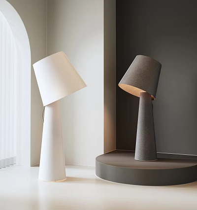 Modern Floor Lamps Featuring White And Gray Sleek Design For Interior Room 3d model
