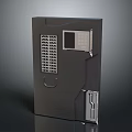 Sleek Black Electronic Enclosure With Metallic Finish Featuring Ventilation Grille Panel And Interface Slot