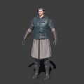 Medieval Fantasy Game Movie Character Wearing Purple Armor With Headscarf Arm Guards And Leg Greaves