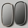 Two Elegant Oval Shaped Wall Mirrors With Distinct Frame Colors