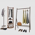 Silly raw wood hanger hanger coat rack 3d model