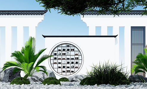 New Chinese Style Landscape Wall Gardening 3d model