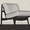 Stylish Modern Accent Chair With Light Upholstery And Dark Wooden Frame
