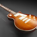 Vintage Brown Electric Guitar With Wooden Body Maple Neck And Chrome Knobs