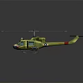 Olive Green Military Helicopter Shark Mouth Design Green Rotors and Weapons on Dark Background