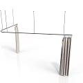 Modern Hanging Structure With Horizontal Bar And Vertical Fabric Panels 3d model