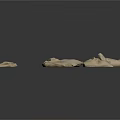 White Textured Fabric Bags Scattered On Gray Background With Various Shapes