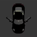 Black Luxury Sports Car With Open Doors And Beige Interior Design