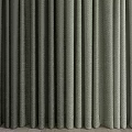 Modern Green Curtains With Soft Textured Fabric And White Sheer Window Panels