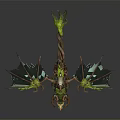 Mythical Plant Inspired Dragon Creature With Green Wings And Wooden Body